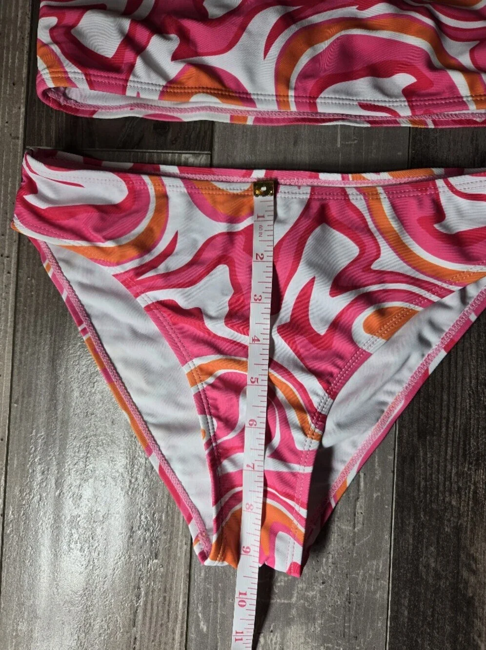 SHEIN Pink & Orange Swirl Two-Piece Bikini Set Teen Girl Size 12-13 Years NWOT
